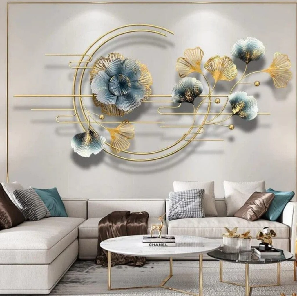 Golden Ginkgo Aesthetic Metal Wall Art Decor